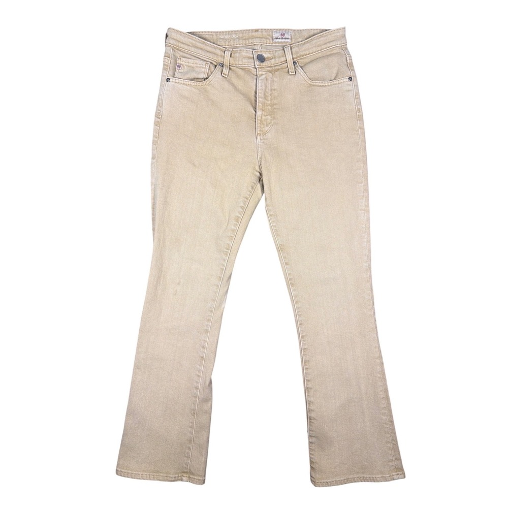 AG Adriano Goldschmied The Jodi Crop Tan Khaki Flare‎ Jeans 26R DSD1882SLSPAL